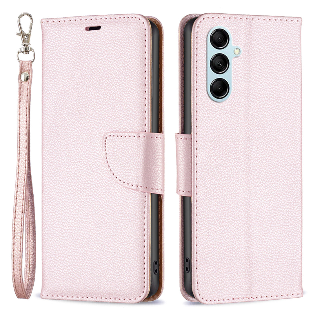 For Samsung Galaxy M14 5G Anti-Scratch PU Leather Wallet Cover Litchi Texture Stand Phone Case with Strap For Samsung Galaxy M14 5G Anti-Scratch PU Leather Wallet Cover Litchi Texture Stand Phone Case with Strap